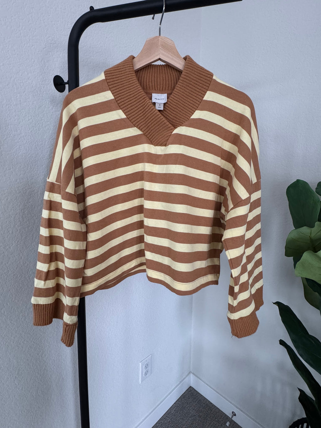Maeve Varsity Stripe Cropped LS