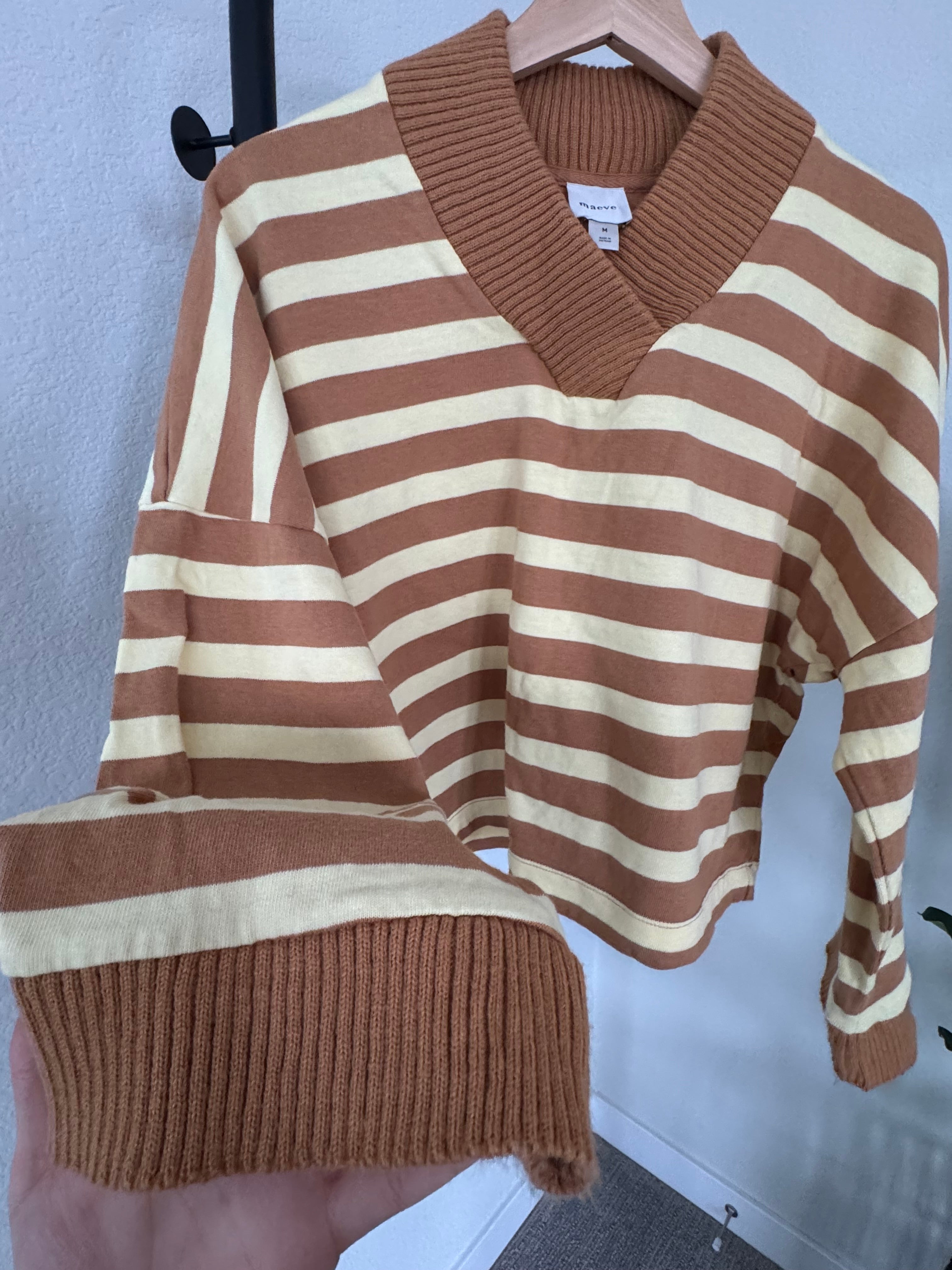 Maeve Varsity Stripe Cropped LS