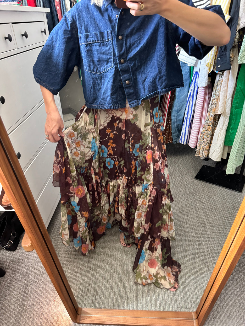 Free People Palermo Villa Chiffon Maxi Skirt