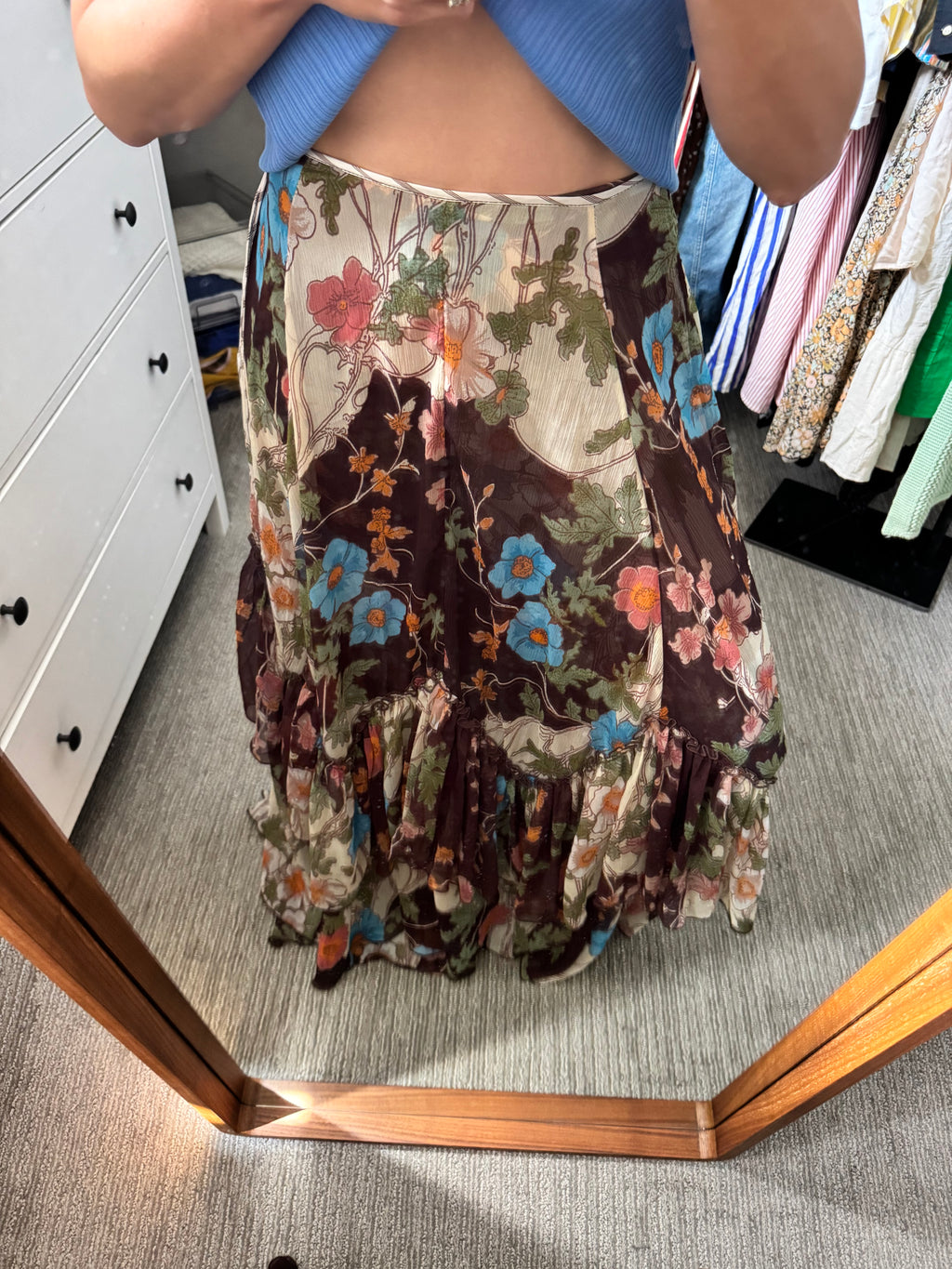 Free People Palermo Villa Chiffon Maxi Skirt