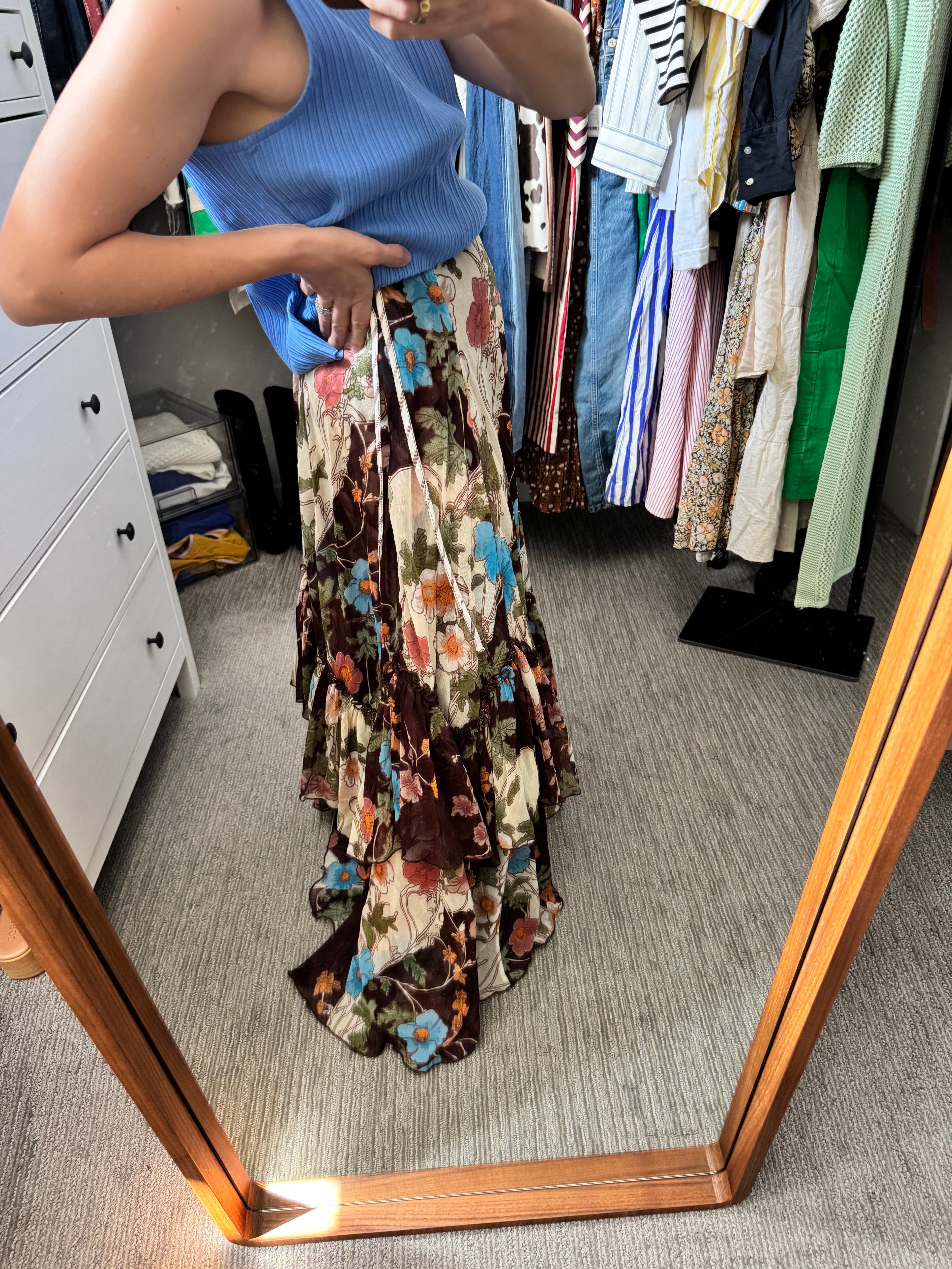 Free People Palermo Villa Chiffon Maxi Skirt