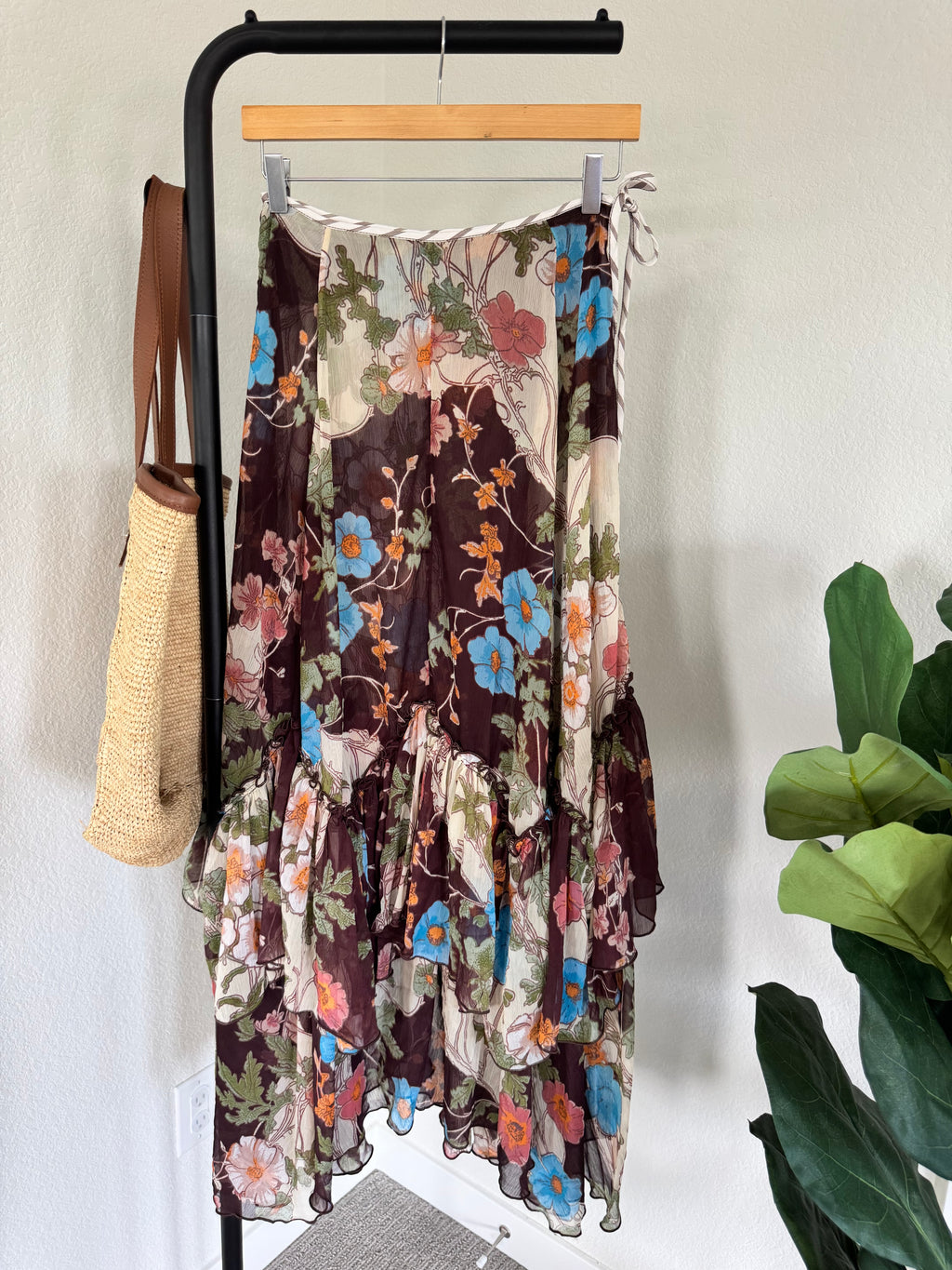 Free People Palermo Villa Chiffon Maxi Skirt