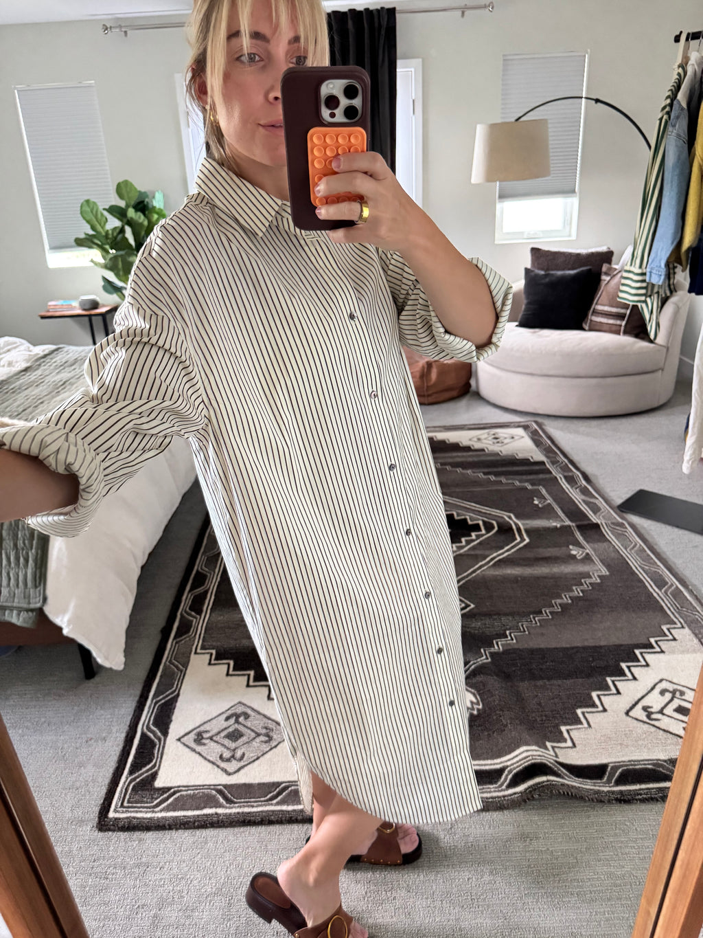 Few Moda Maxi Button Up Shirt Dress
