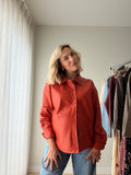 Burnt Orange Vegan Leather Shacket