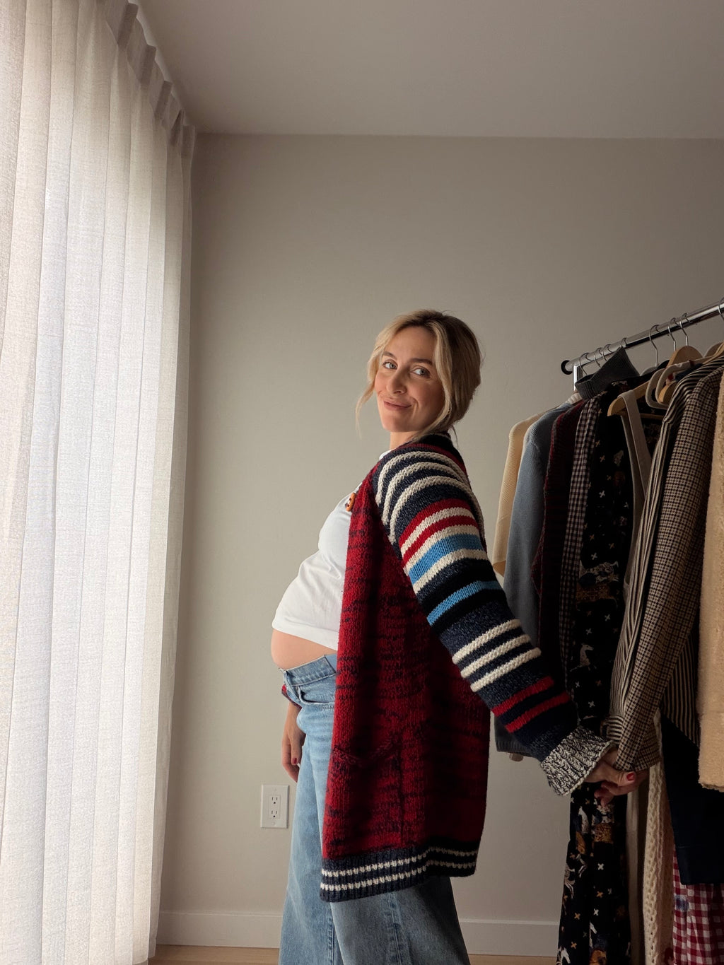 MOTHER The Long Drop Raglan Back Talk Cardigan