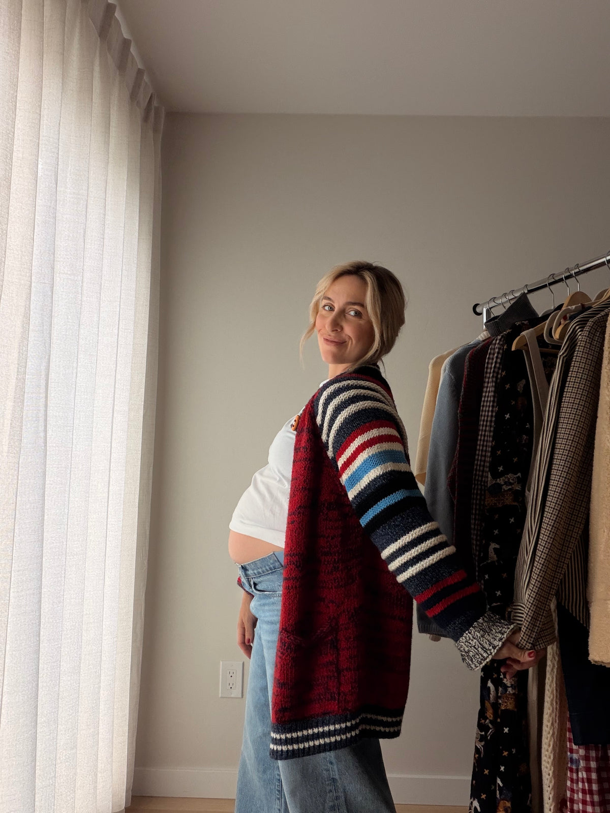 MOTHER The Long Drop Raglan Back Talk Cardigan