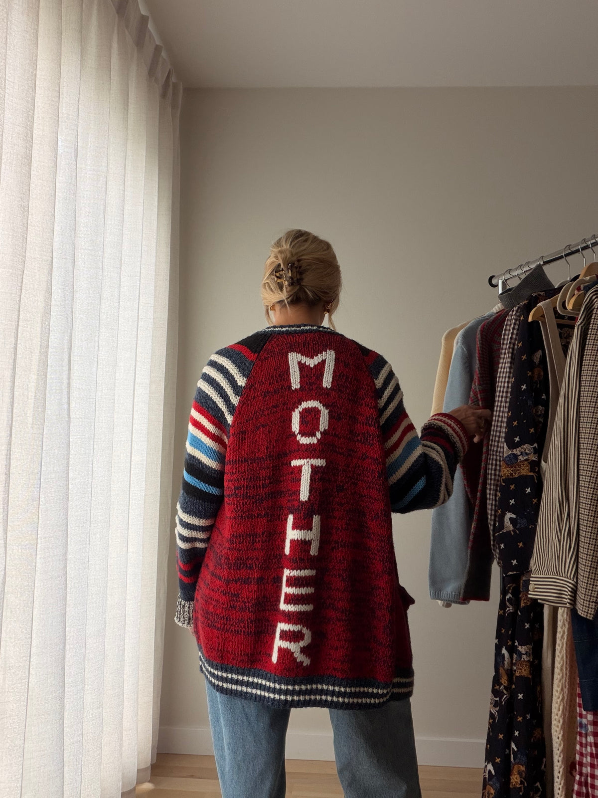 MOTHER The Long Drop Raglan Back Talk Cardigan