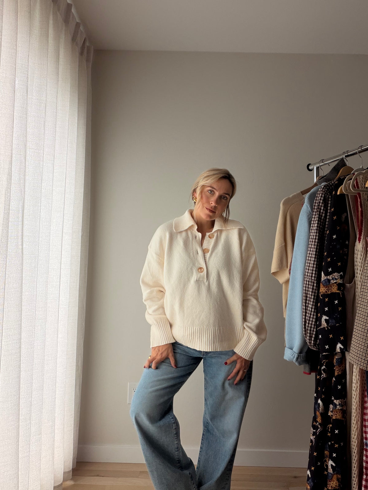 NWT Free People Trading Up Polo Sweater