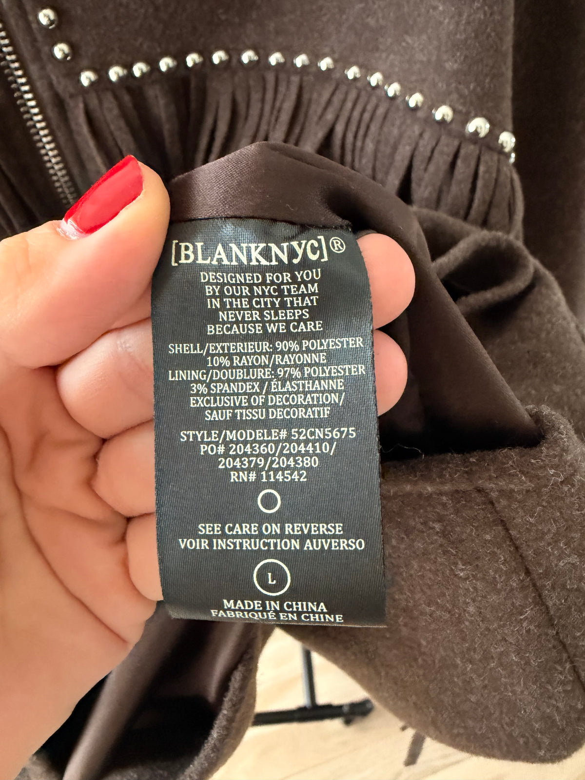 BLANKNYC Fringe Benefits Jacket