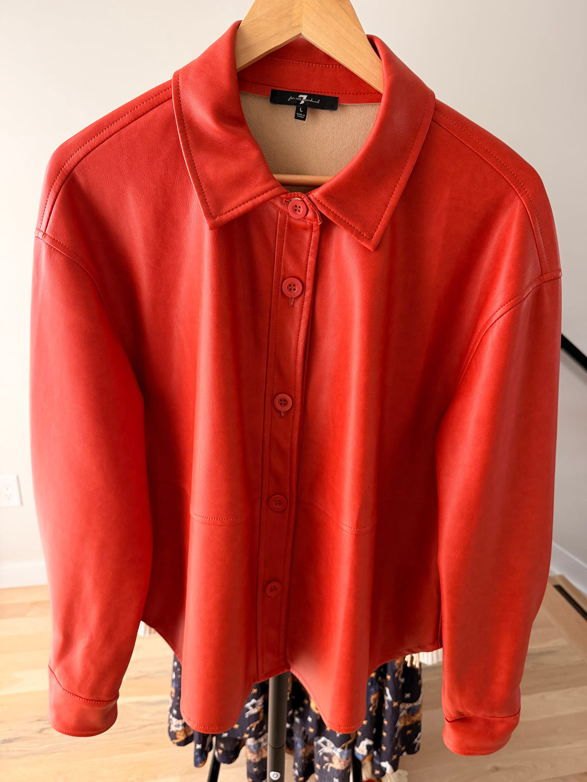 Burnt Orange Vegan Leather Shacket
