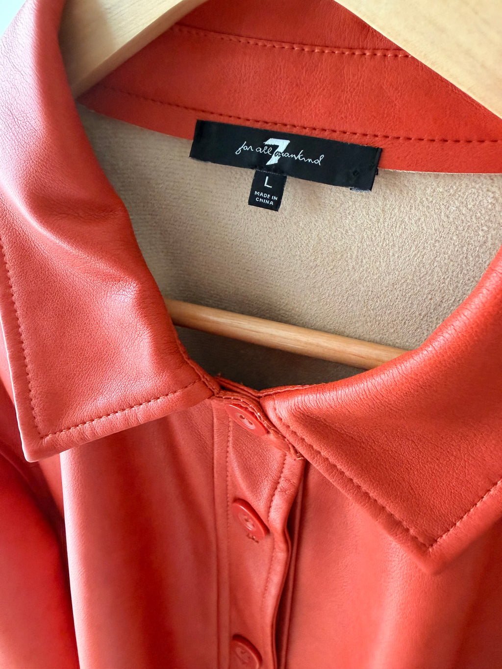 Burnt Orange Vegan Leather Shacket