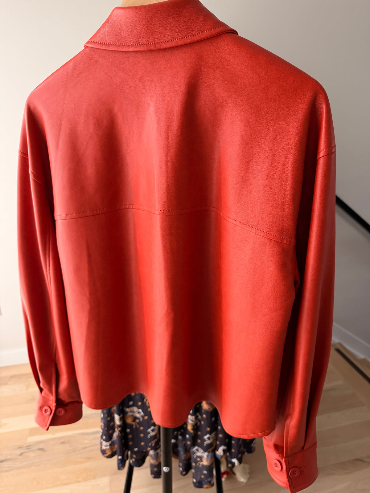 Burnt Orange Vegan Leather Shacket