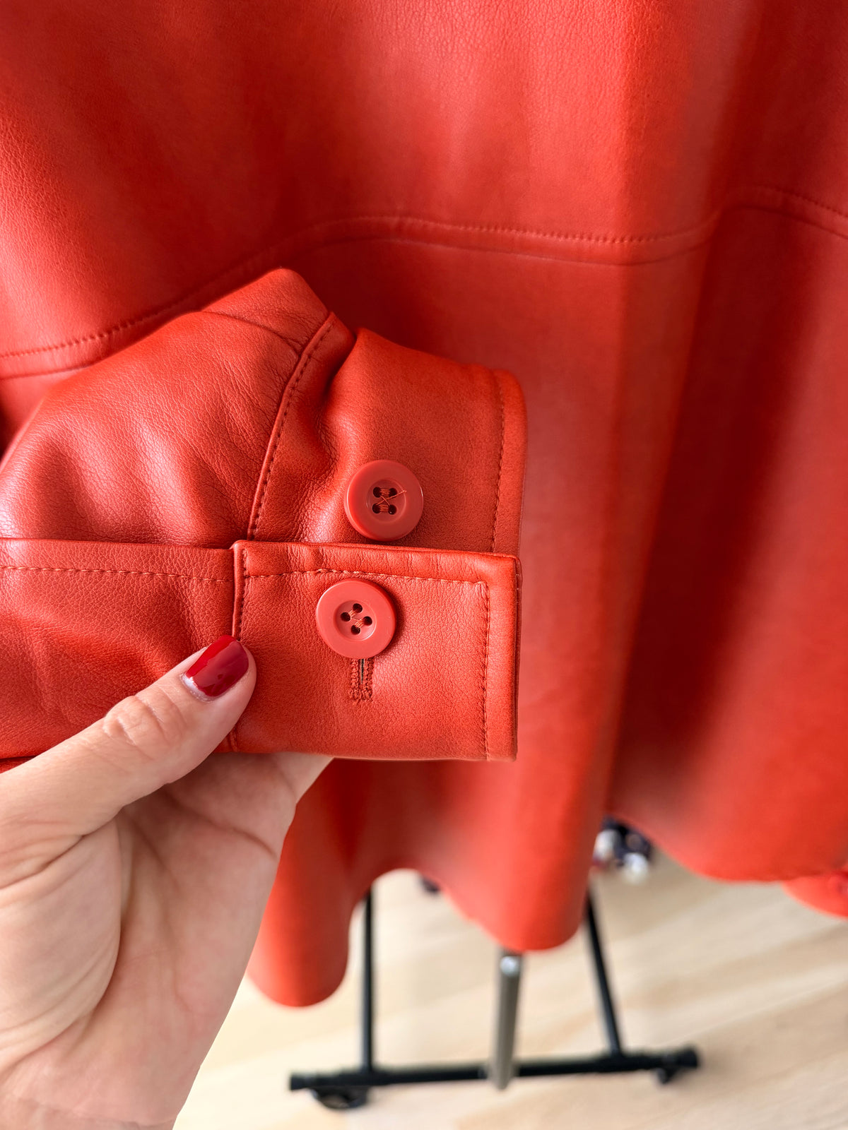 Burnt Orange Vegan Leather Shacket