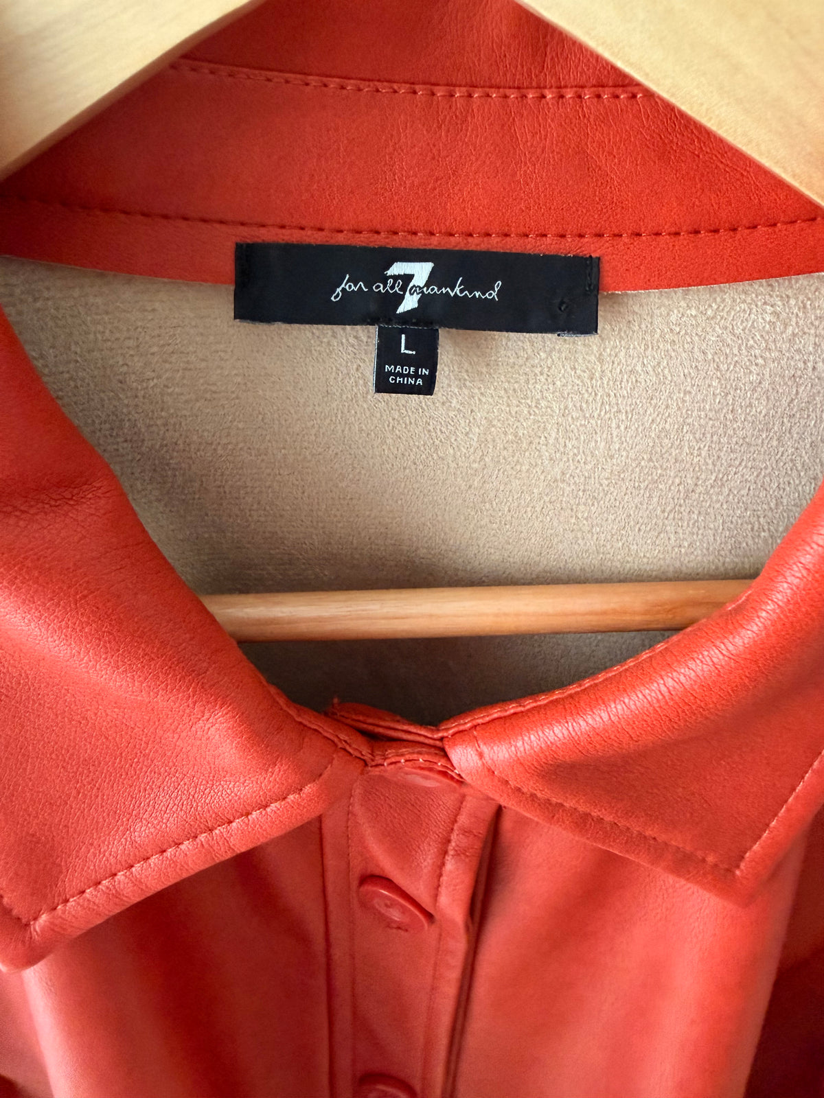 Burnt Orange Vegan Leather Shacket