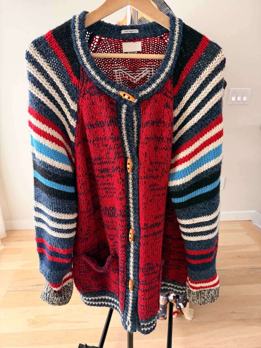 MOTHER The Long Drop Raglan Back Talk Cardigan
