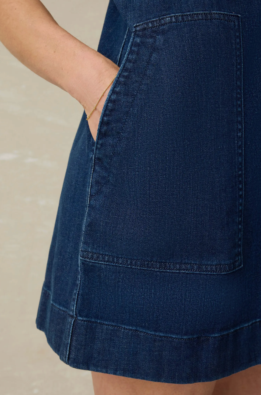 Faherty Azure Denim Minidress