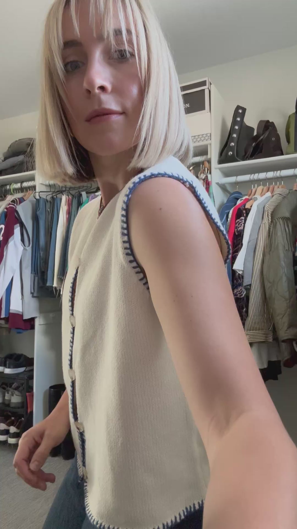 NWT Driftwood Western Embroidered Knit Vest