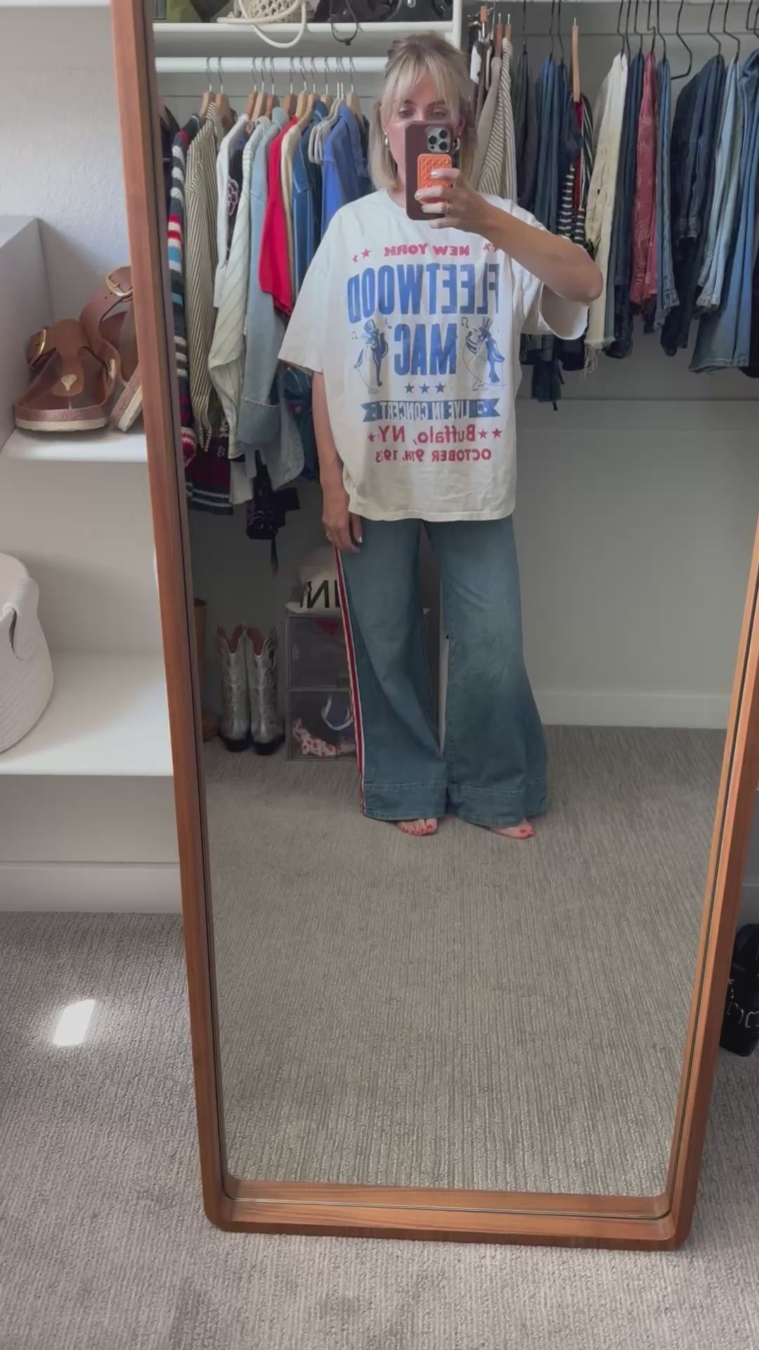 Pilcro Azura High-Rise Wide-Leg Track Stripe Jeans